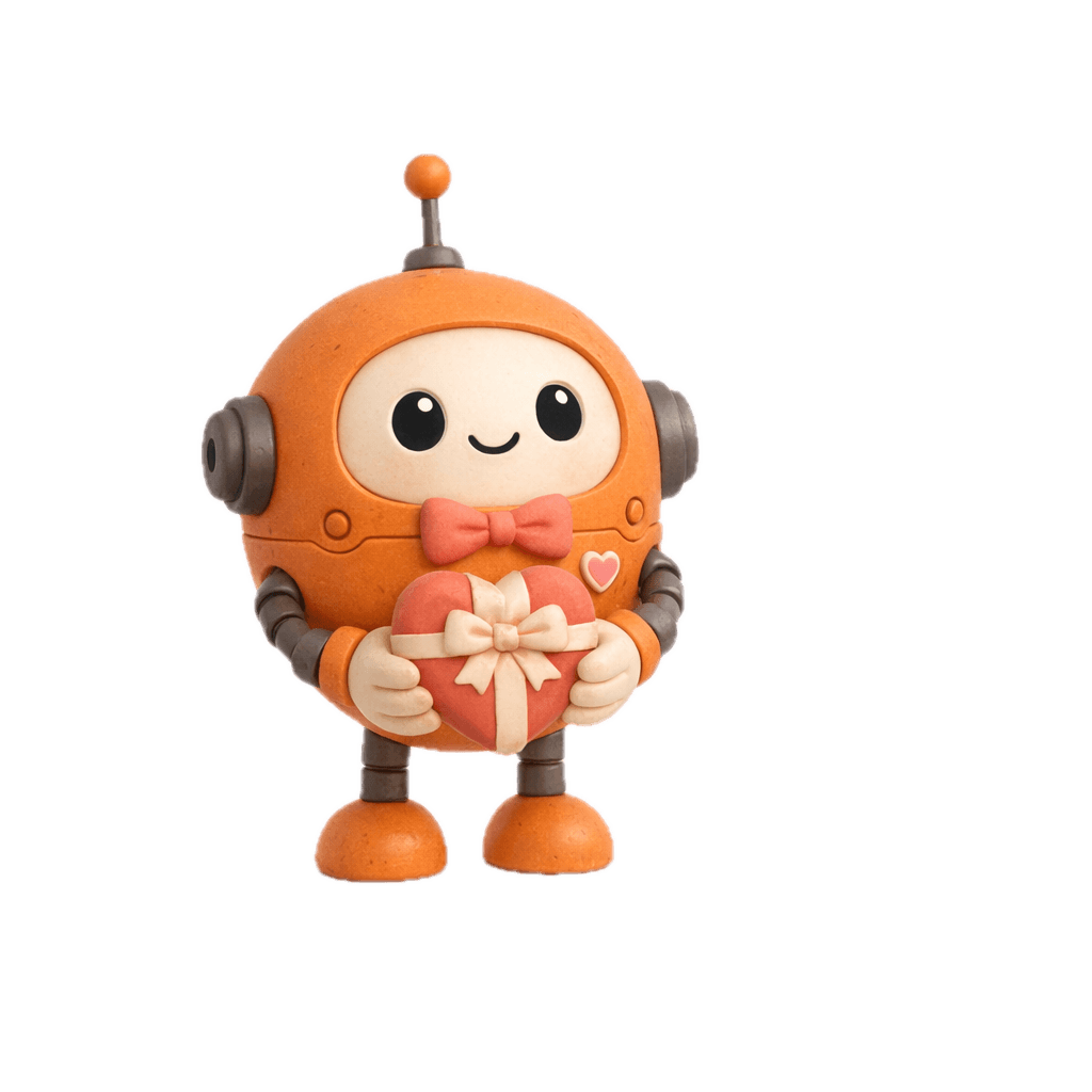 Valentine launch robot mascot